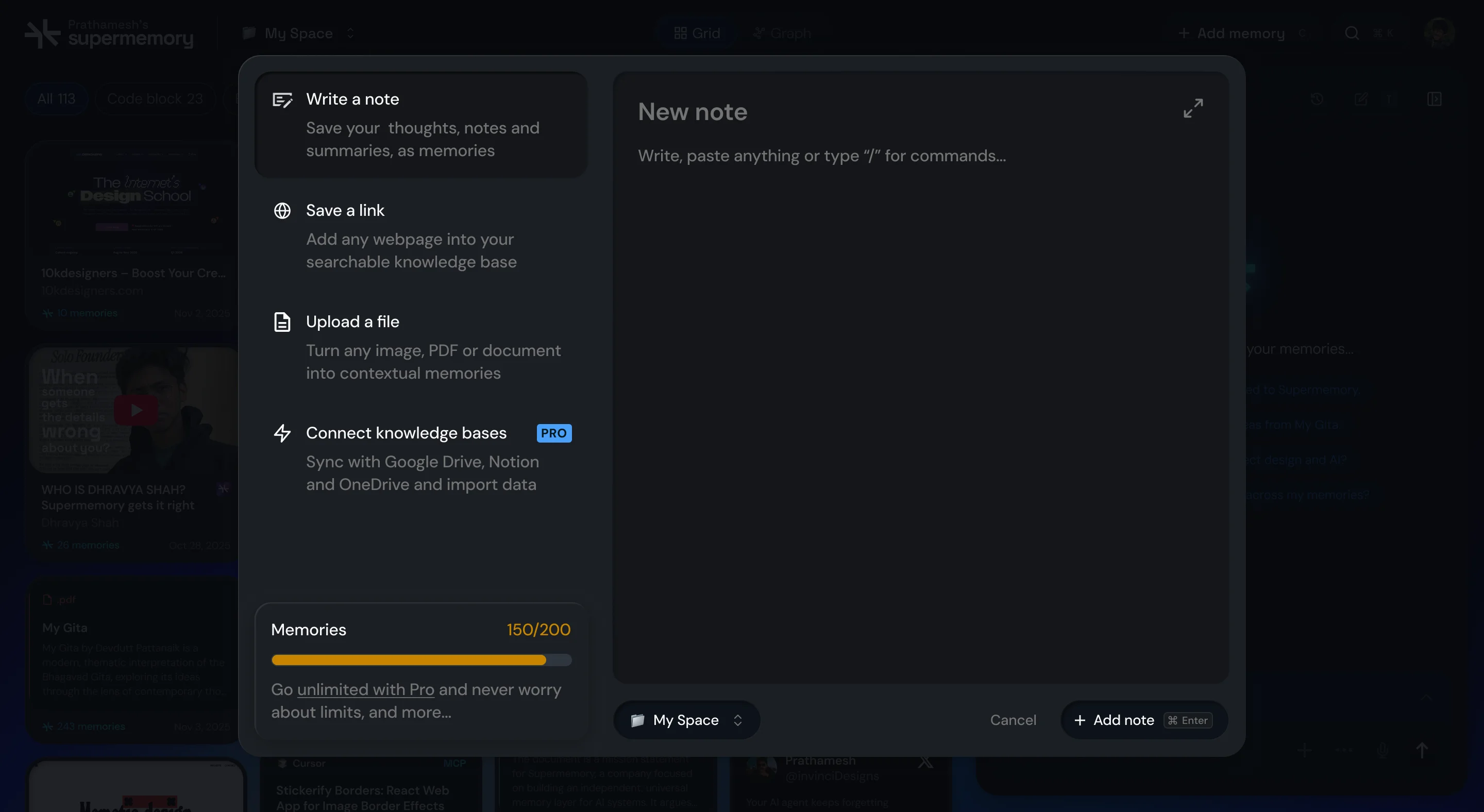 Add memory, text input